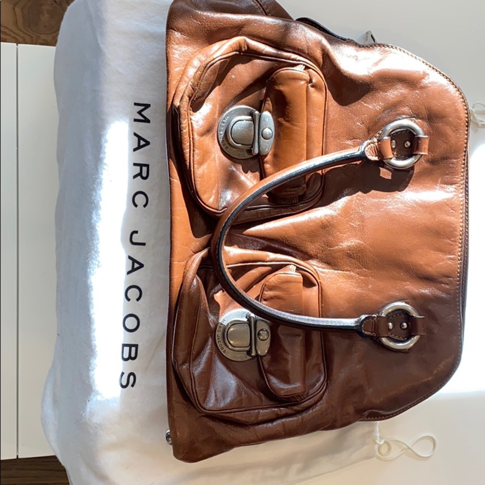 MARC JACOBS BLAKE BROWN LEATHER SATCHEL VINTAGE - Picture 14 of 17
